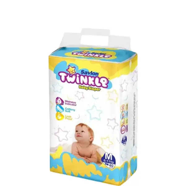 Savlon Twinkle Baby Belt Diaper (6-11Kg) - M 40pcs